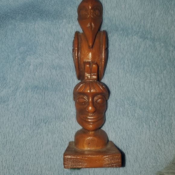 Hand carved totem pole